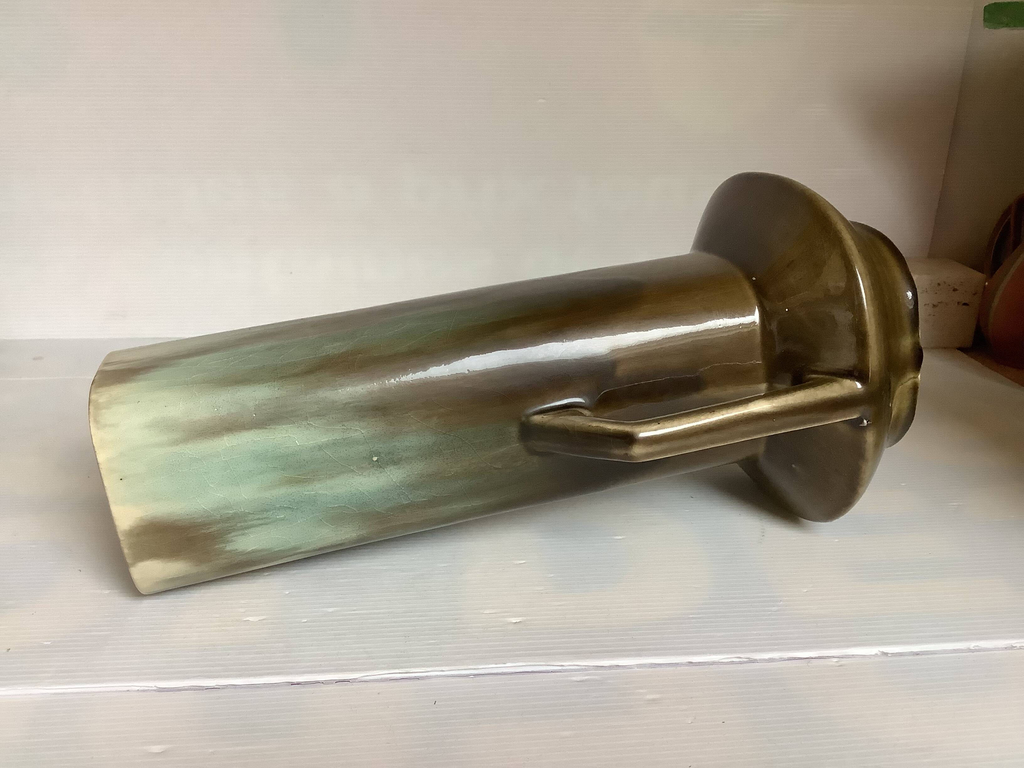 Large flamed ceramic vase Art Nouveau