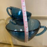 Tasse à café bleues transparentes 70s
