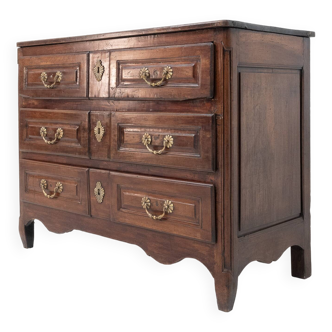 French Louis XVI walnut chest of drawers, 18th century