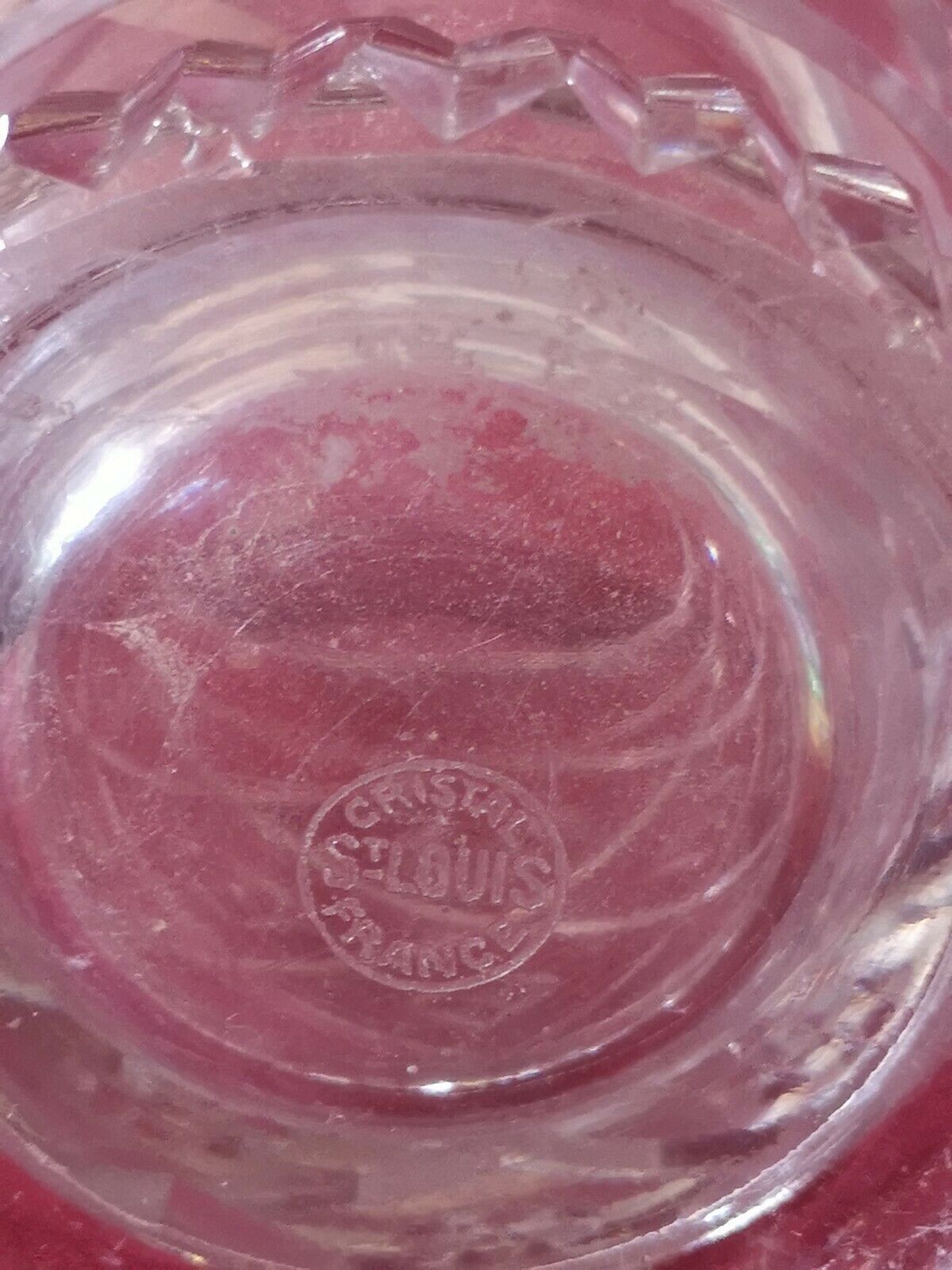 St Louis crystal vase signed