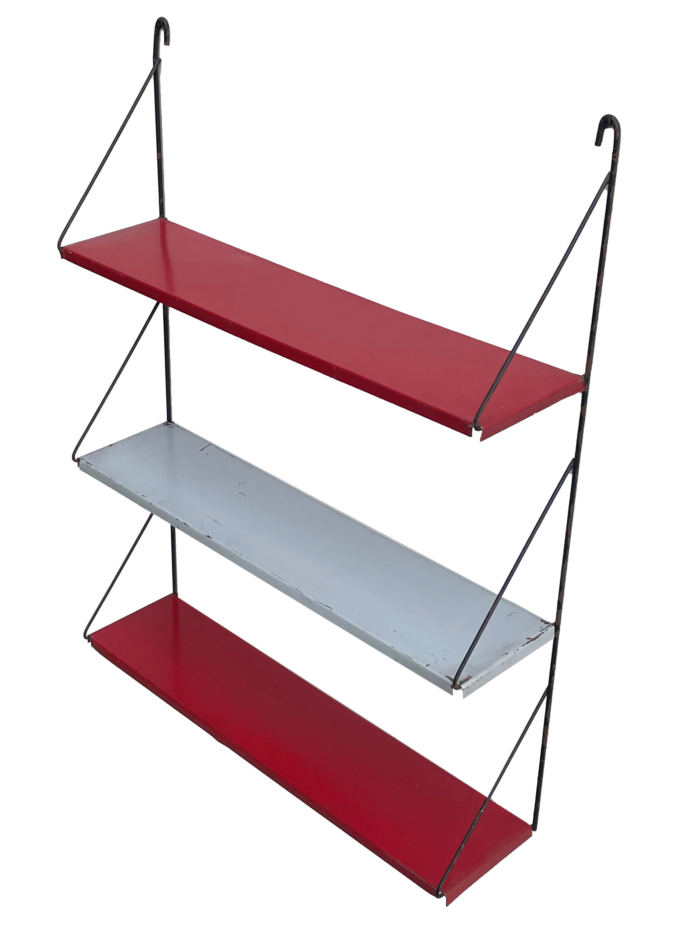 Vintage metal wall shelf wall rack minimalistic 1960’s