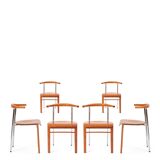 Set of 6 Italian cherry wood chairs