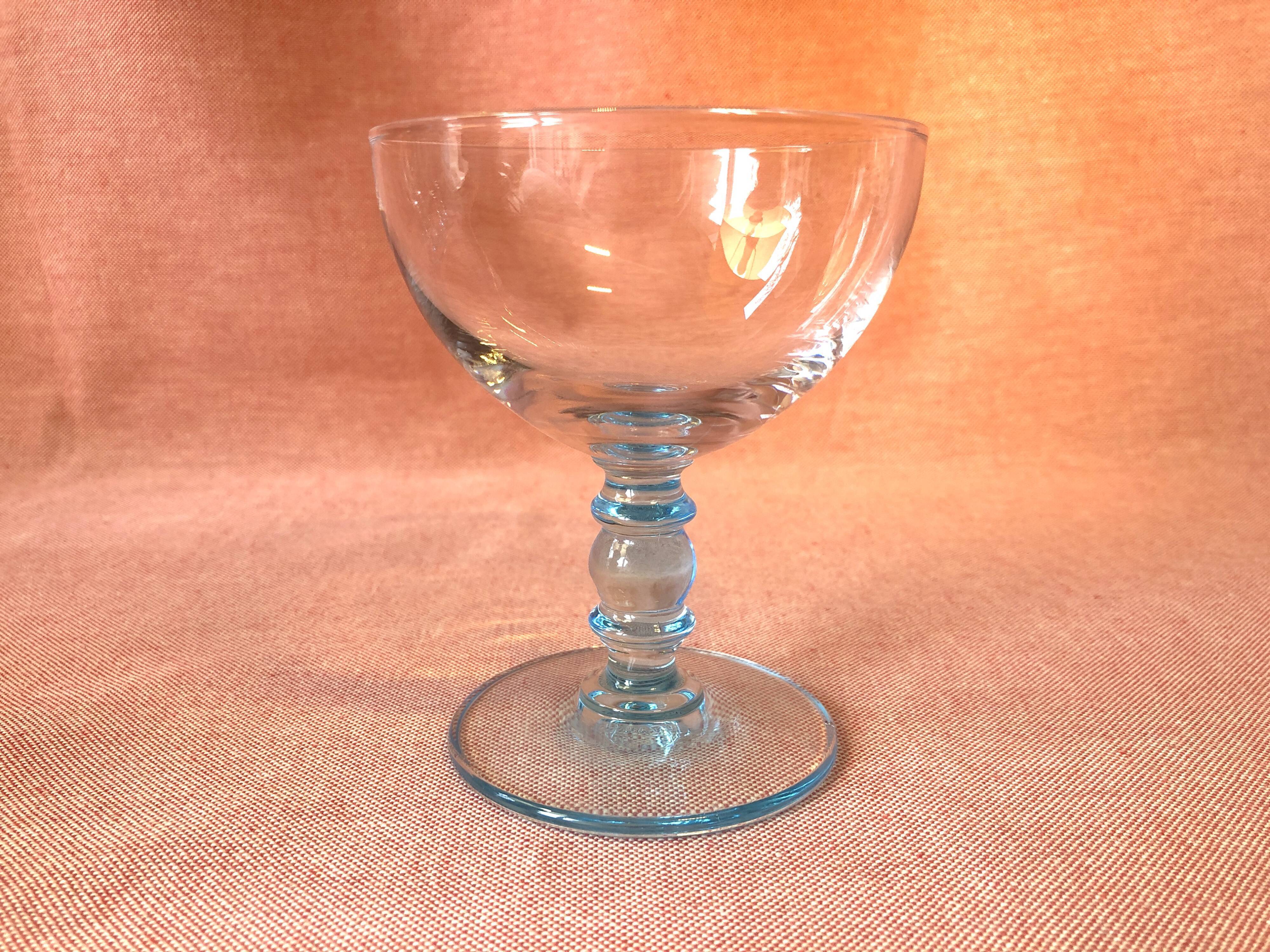 Vintage blue champagne glasses