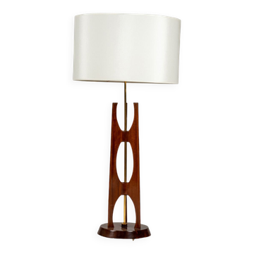 Lampe en teck et laiton, années 1960