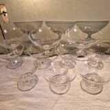 10 Coupes à champagne en cristal taillé, Circa 1930