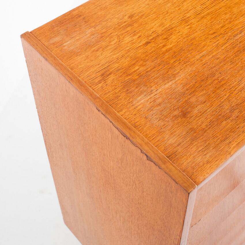 Vintage sideboard. Oak wood, drawers and door. France, 1960s