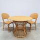 Vintage round dining set in rattan and bamboo "bohemian"