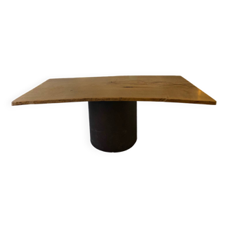 Metal and wood coffee table