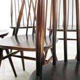 Set of eight vintage Ercol elm & beech Goldsmiths dining chairs mid century