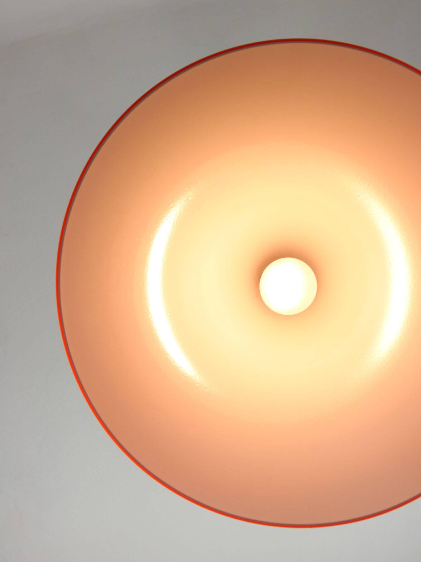 Mid-Century Modern Italian Orange Plexiglass and Brass Pendant Lamp, 1960s