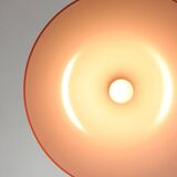 Mid-Century Modern Italian Orange Plexiglass and Brass Pendant Lamp, 1960s