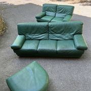 Salon Roche Bobois cuir vert made in Italy