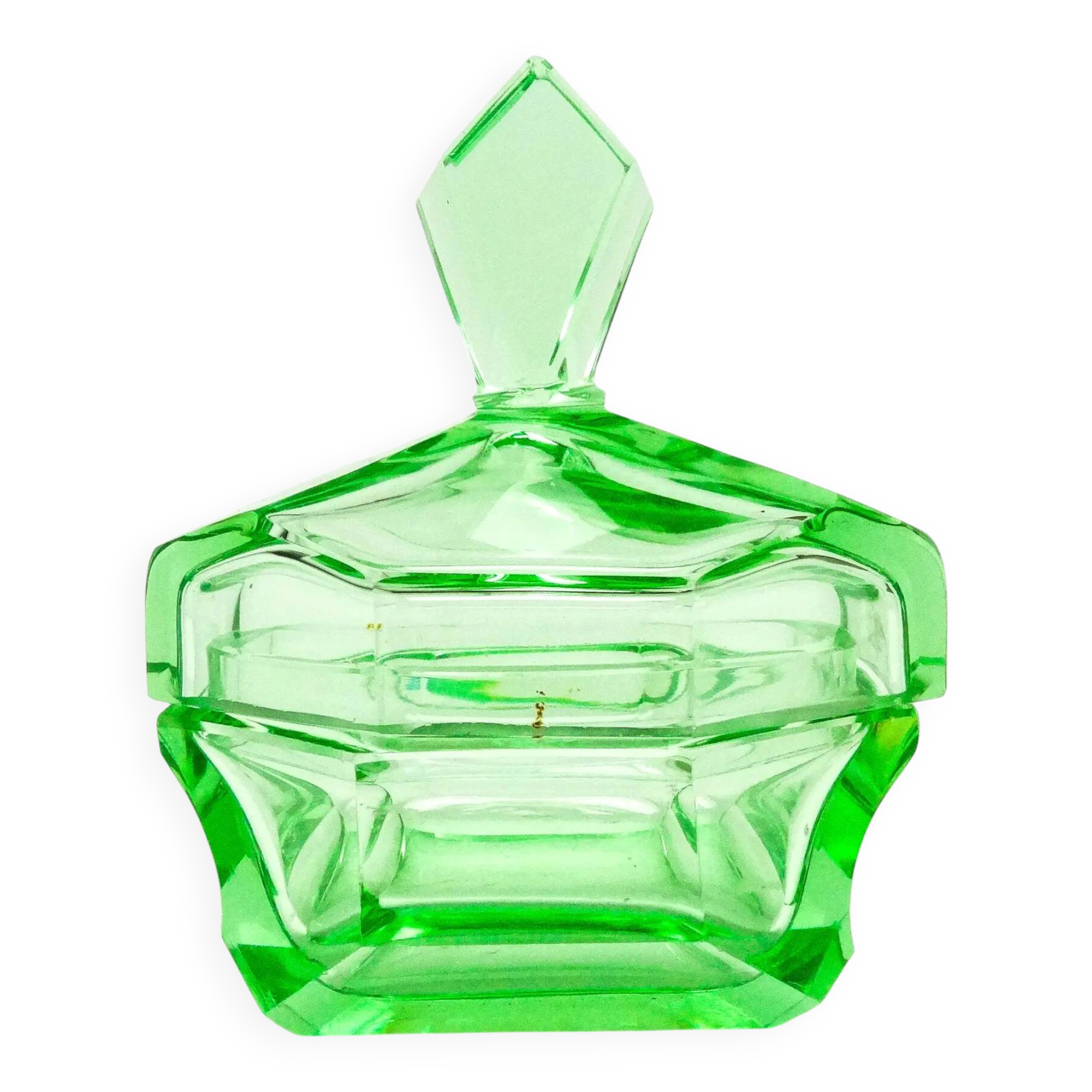 Art Deco bonbonniere, glass, Moser, Czechoslovakia, 1930s