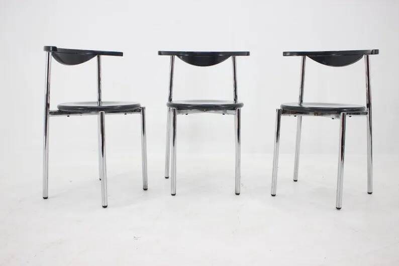Set of Three Mid Century Dining Chairs, Germany, 1980s