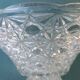 Flared fruit bowl with a pedestal, all made of pressed moulded glass, mid-20th century.