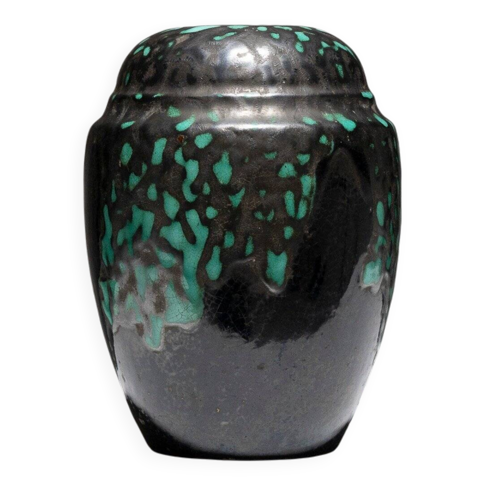 Art Deco glazed pottery vase, Cab Primavera, 1930s