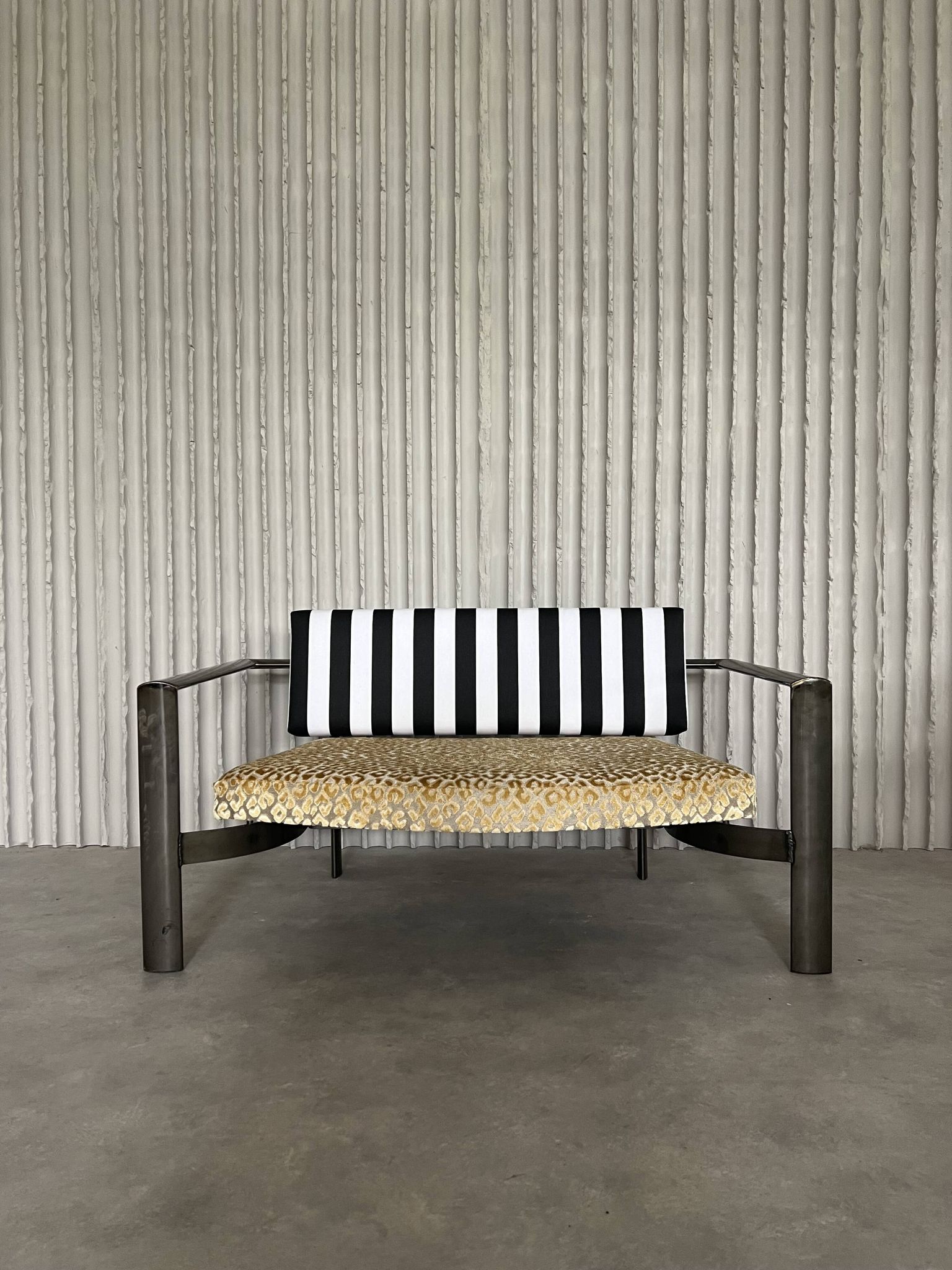 Funky loveseat (newly upholstered)