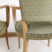 Pair of upholstered bridge armchairs.