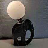 Ceramic lamp with opal globe