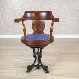 Early-20th Century Wooden Captain Armchair with Soft Seat, 1930s