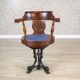 Fauteuil de capitaine en bois du début du 20e siècle avec assise douce, années 1930