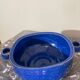 Blue glazed stoneware dish