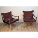 Pair of vintage Safari armchairs by Borje Johanson 1970