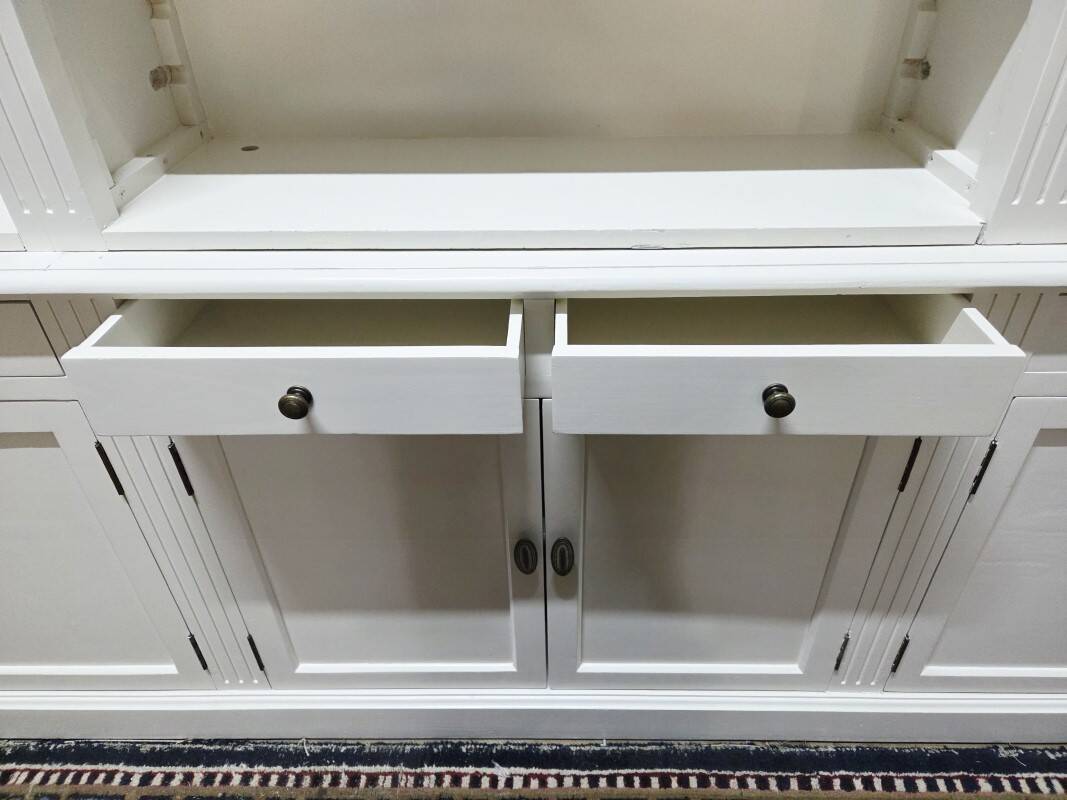 White bookcase library cabinet bookcase with ladder