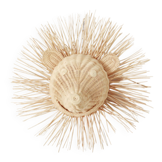 Rattan wall hedgehog head for children hedi