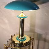 turquoise chrome gold lamp 1980, very beautiful 43x32 good general condition and normal wear