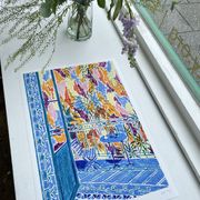 'Dream of Riviera Xii, Balcony to Endless Skies Print'