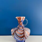 Opaline Florence pitcher vase in marble blue color