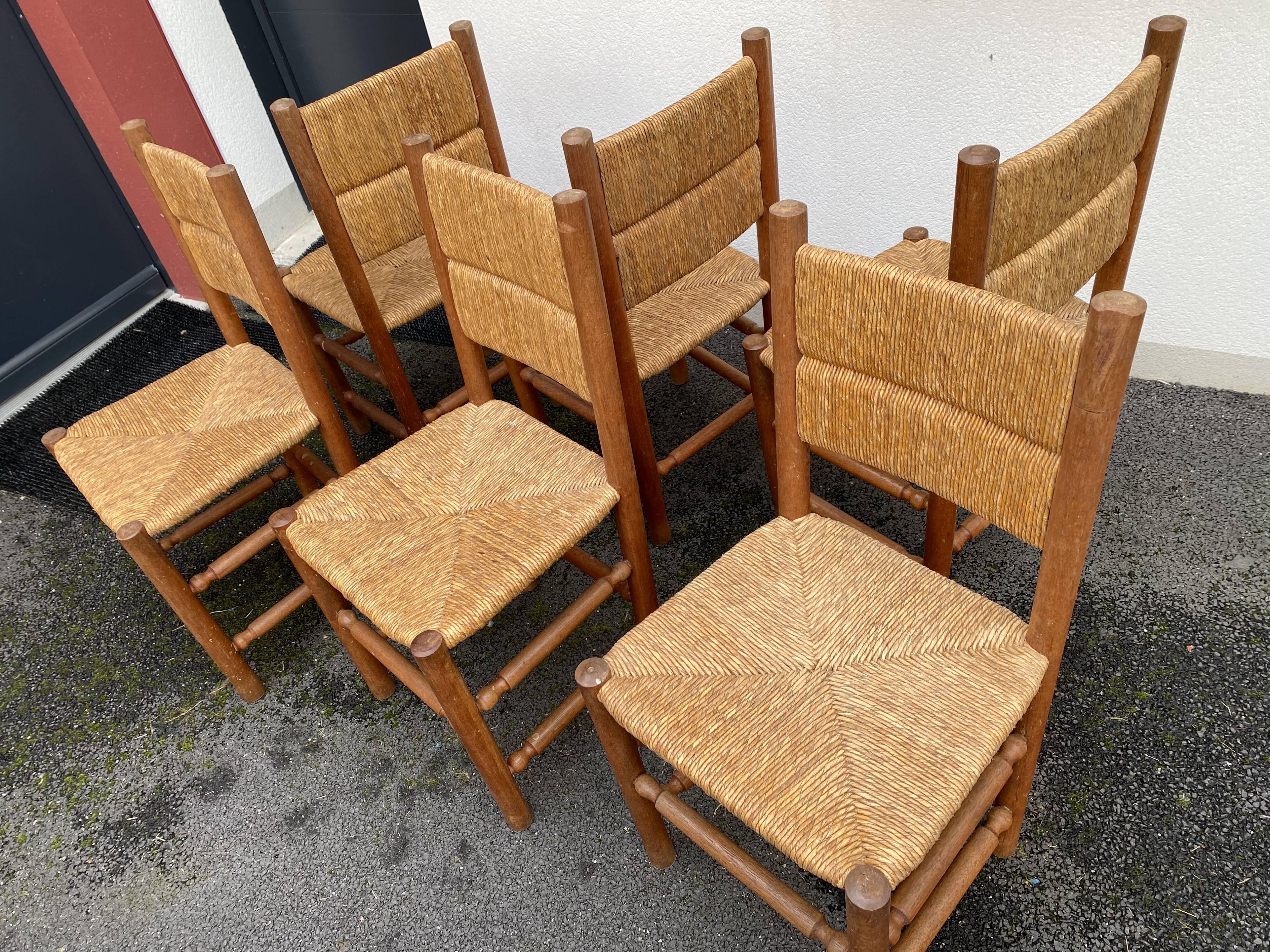 Suite of 6 mulched chairs 70s-80s