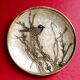 Coupelle  ou vide-poche laiton émaillé décor d'oiseau