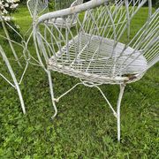 Italian garden furniture, vintage furniture, table and 4 wrought iron chairs