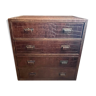 Chest of drawers with 4 drawers in Crocodile style waffle leather