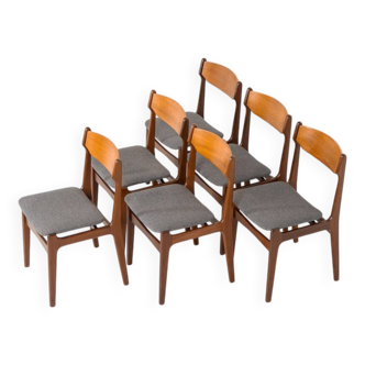 Ensemble de 6 belles chaises de salle à manger par Erik Buch (Danemark, années 1960).
