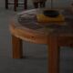 Sallingboe, Design/One, Large round coffee table in pine and ceramic, 1970
