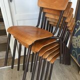 Lot of 6 vintage school chairs
