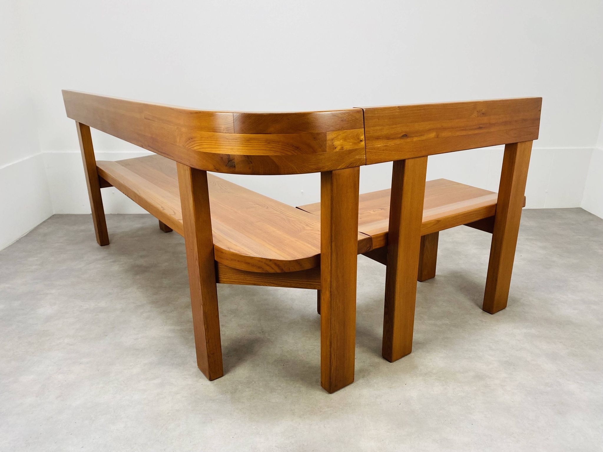 Banc d’angle Pierre Chapo S35 en orme
