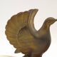 French Art Deco table lamp, bird motif, marble base, white glass globe 4477