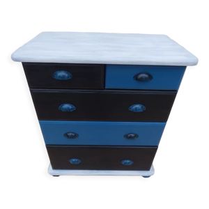 Commode 5 tiroirs en - pin