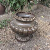 Medici vase with gadroons in cast iron by alfred corneau in charleville, 19th century
