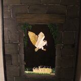 Tableau Rolande Féore huile sur toile Nocturne à la chouette au château du Lude