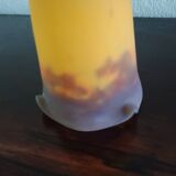 TULIP corolla - yellow-orange-brown marbled glass MULLER FRERES LUNEVILLE