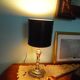 Lamp to lay, black leather lampshade - Art Deco