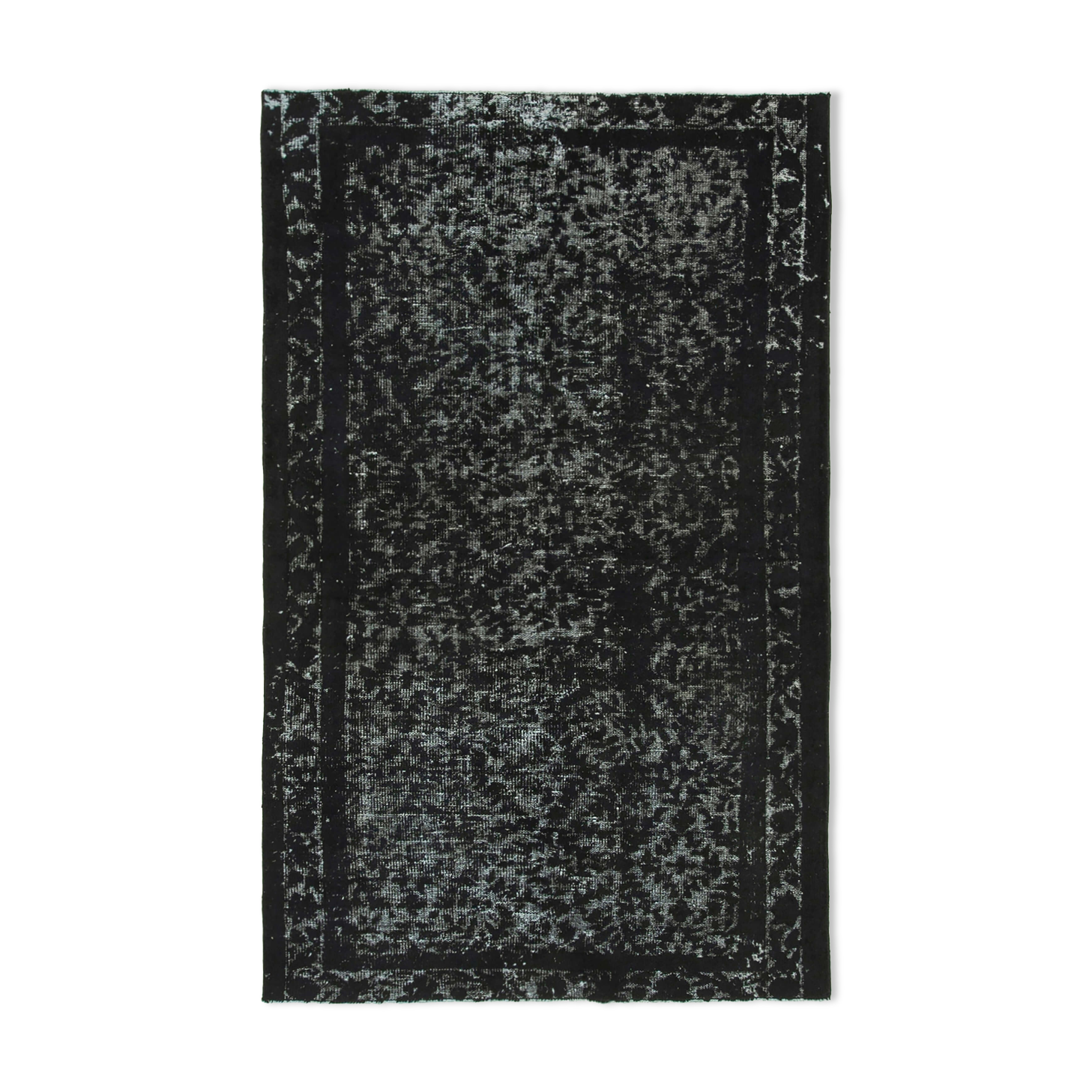 Handmade Vintage Turkish 1980s 160 cm x 250 cm Black Rug