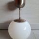 Ceiling light in opaline and chrome metal