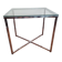 Table basse vintage en verre et pieds chromés – style 70's