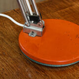 Orange articulated vintage desk lamp